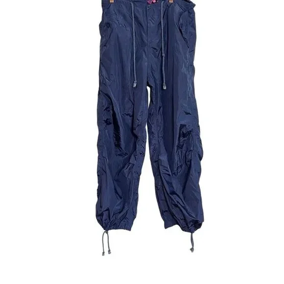 Edikted NWT Windbreaker Cargo Pants Navy Blue Size XS/S - Picture 2 of 7